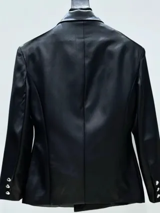 Photo 4 of Blazer nam đen vải bóng
