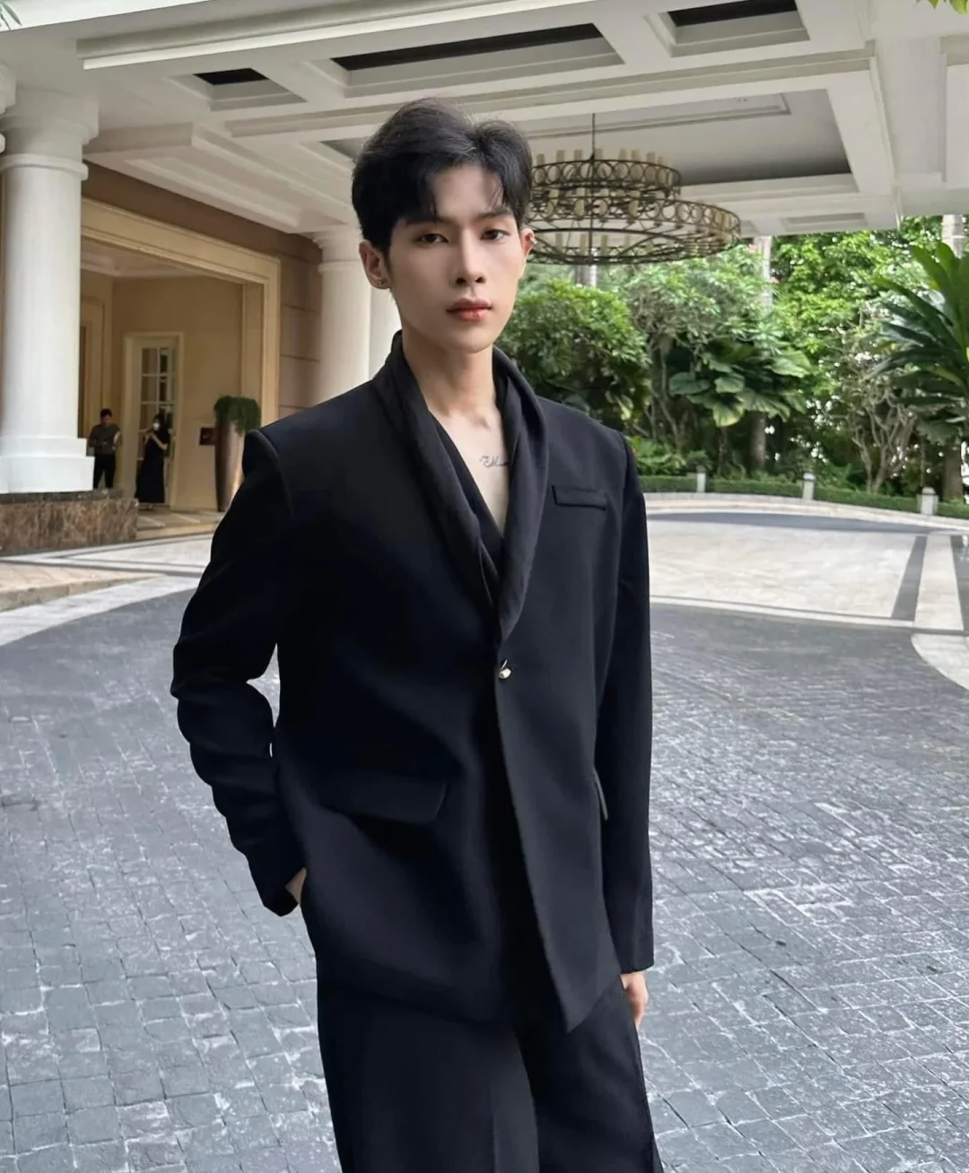 Ảnh 3 của Set blazer nam cổ đổ đen