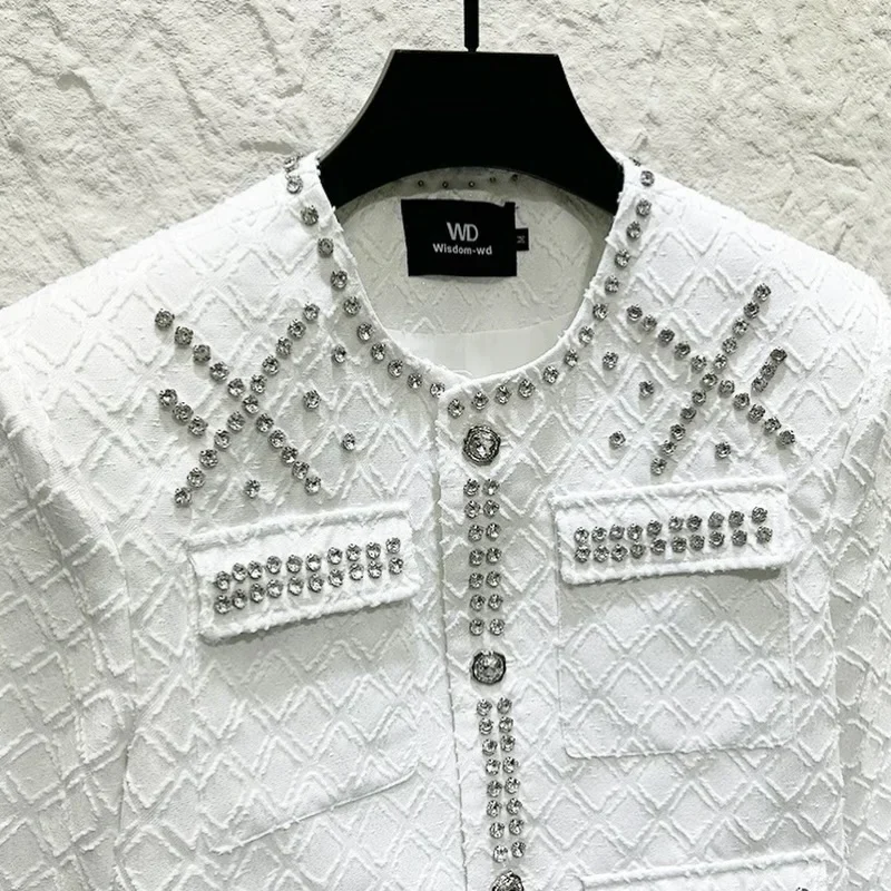 Photo 5 of Áo khoác vải tweet trắng bling bling