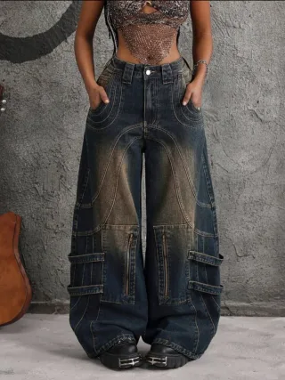 Ảnh 1 của Quần jeans ống rộng unisex