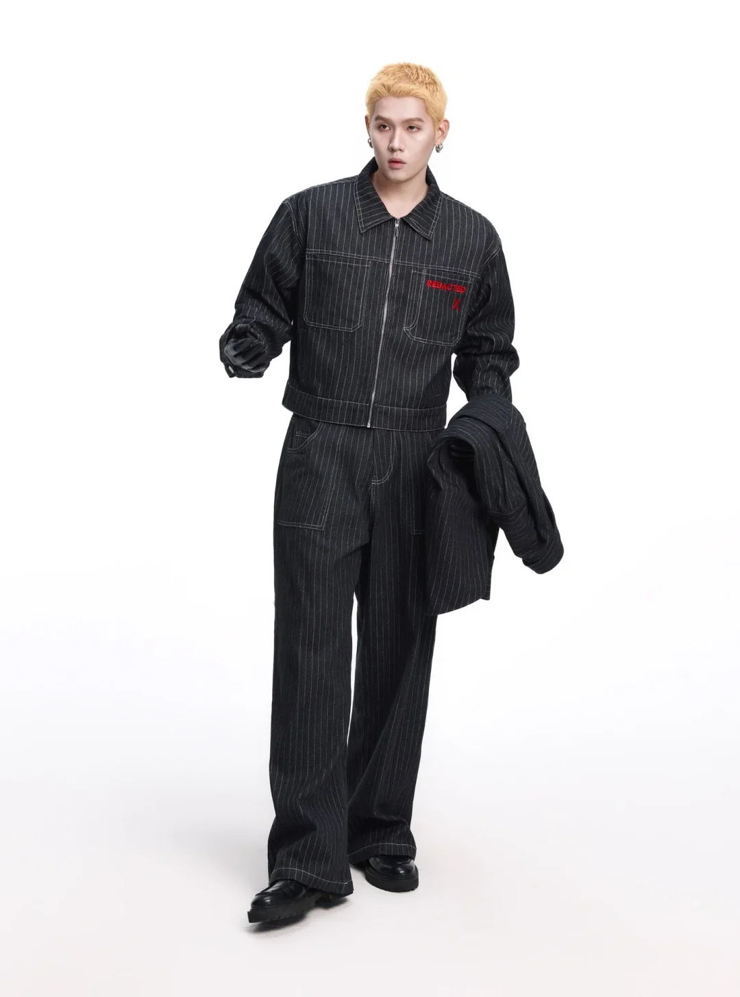 Ảnh 3 của Set jeans kẻ sọc nam