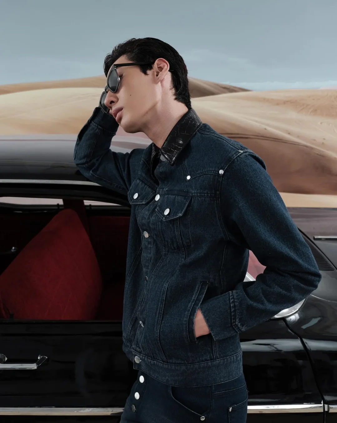 Ảnh 5 của Set denim xanh wax nam
