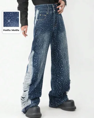 Ảnh 1 của Jeans nam xanh đính đá