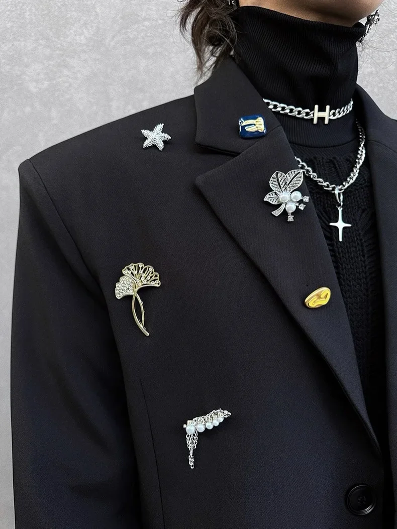 Ảnh 3 của Blazer đen độn vai nam