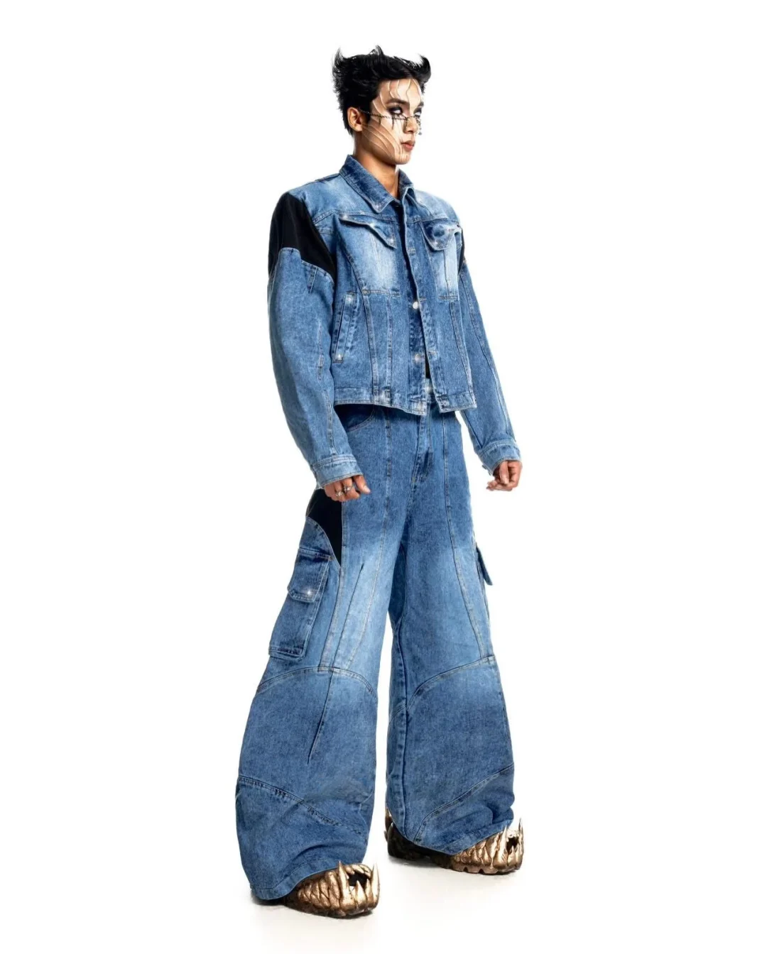 Ảnh 1 của Set jeans áo độn vai nam