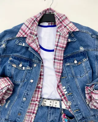 Photo 2 of Set jeans oversize nam kèm phụ kiện