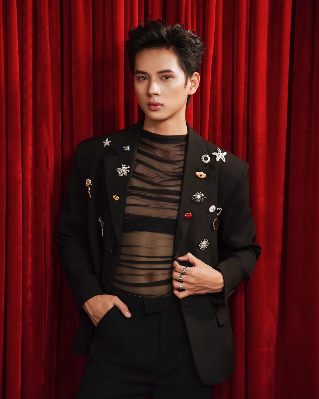 Photo 4 of Set blazer lưới nam