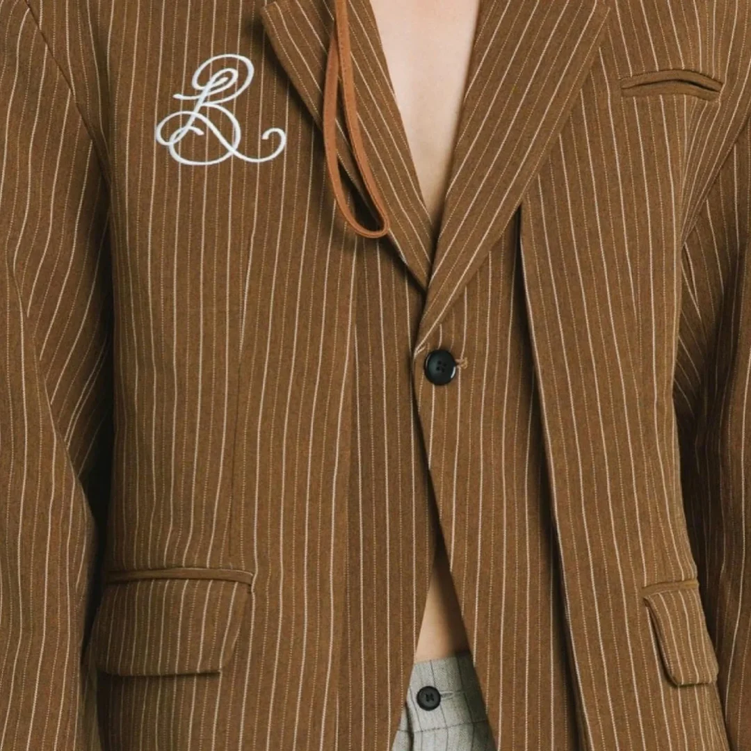 Ảnh 5 của Blazer layer kẻ sọc nam Blanke