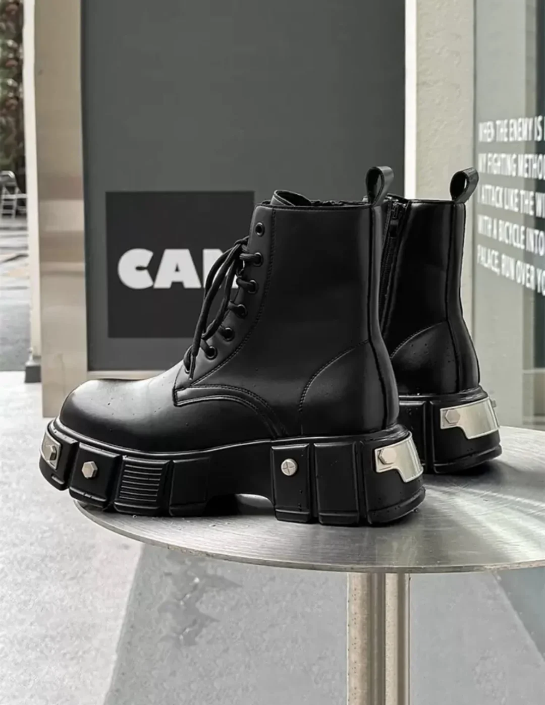 Ảnh 4 của Boots da đen nam cao gót