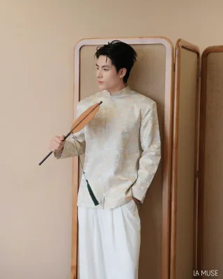 Photo 3 of Áo dài nam La Muse gấm dệt