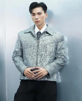 Photo 1 of Áo khoác ánh bạc bling bling nam