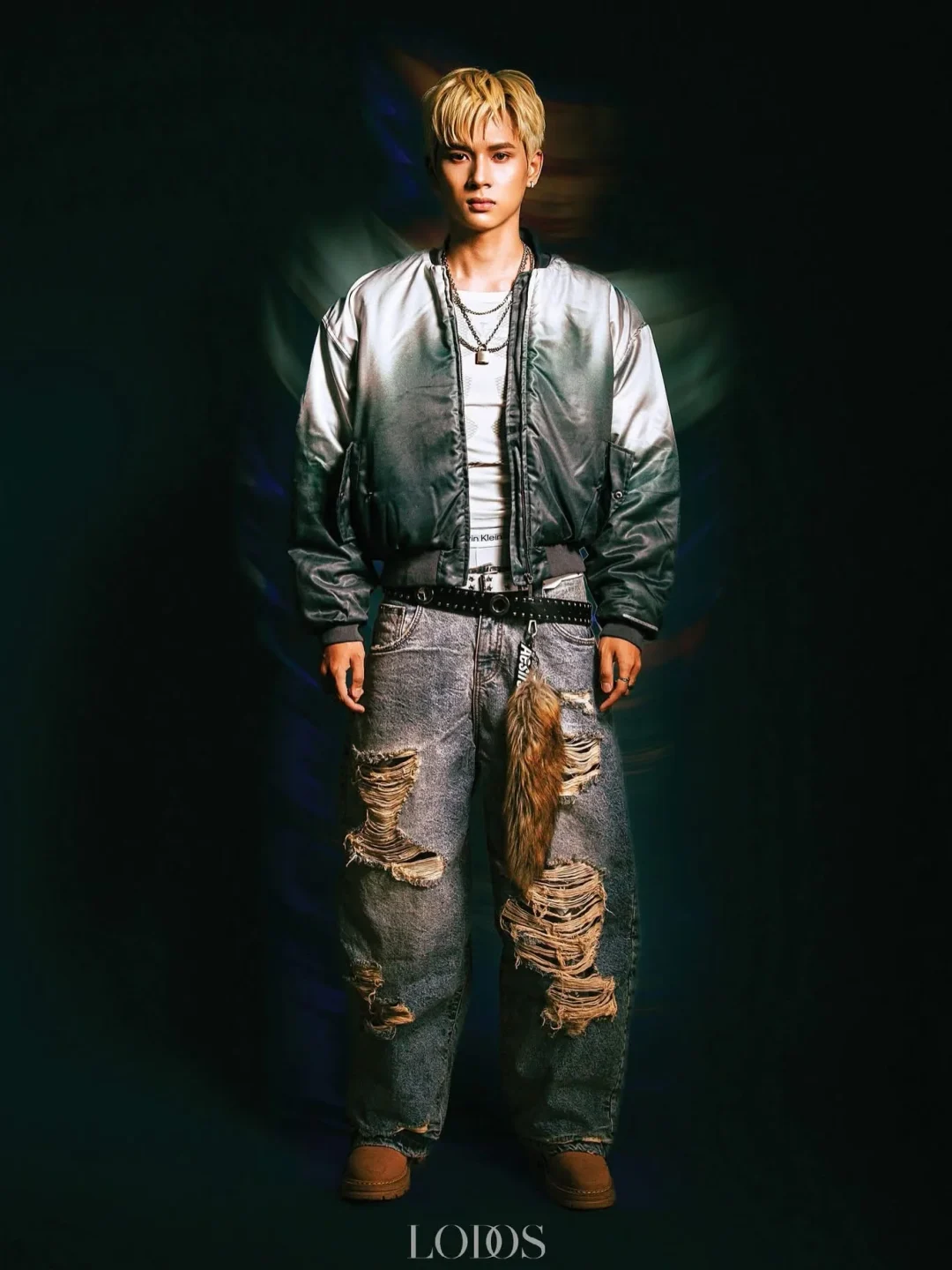 Ảnh 1 của Set jeans bomber ombre nam