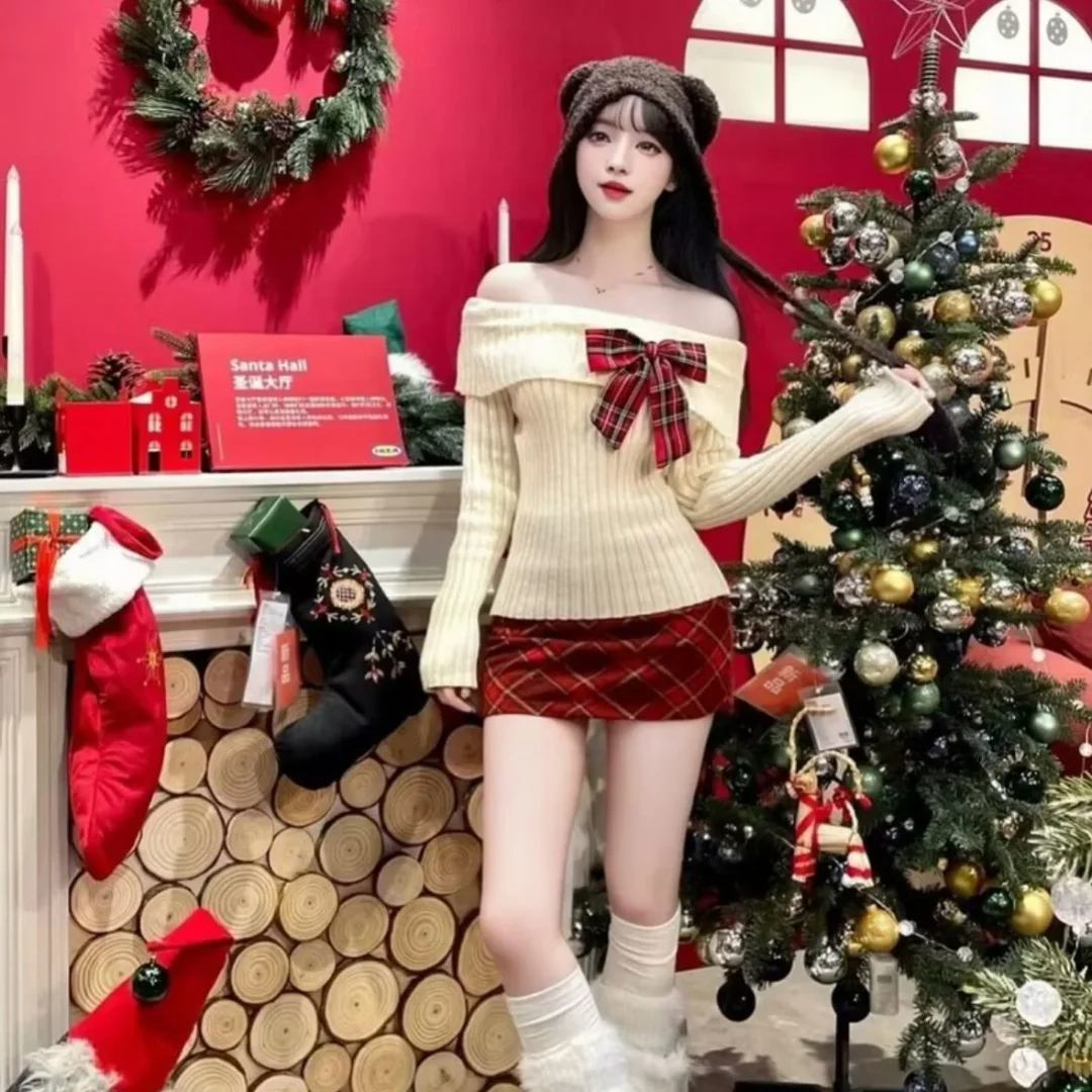 Photo 4 of Set áo len chân váy Noel