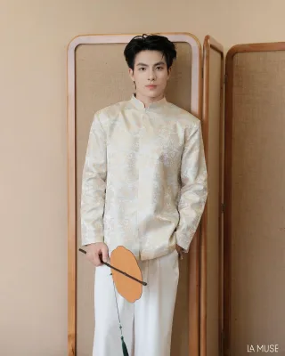 Photo 1 of Áo dài nam La Muse gấm dệt