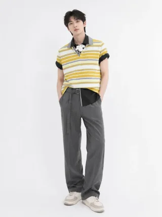 Ảnh 4 của Set sơ mi đính hoa kẻ sọc