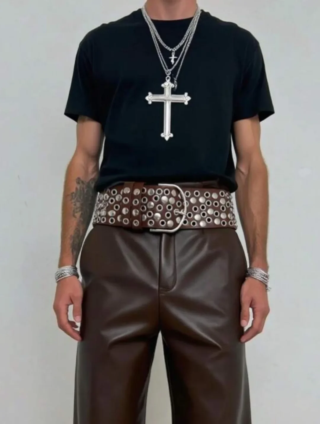 Ảnh 2 của Thắt lưng da bản to unisex