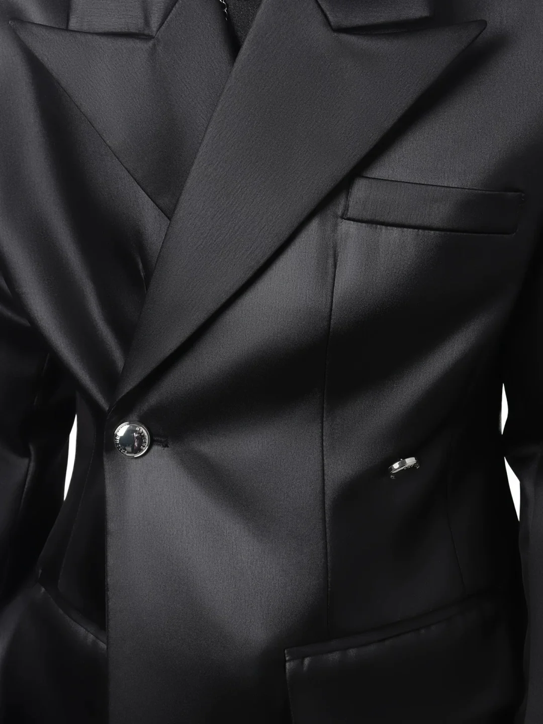 Photo 2 of Blazer nam đen vải bóng