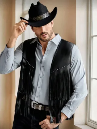 Photo 2 of Ghile da đính tua rua cowboy nam