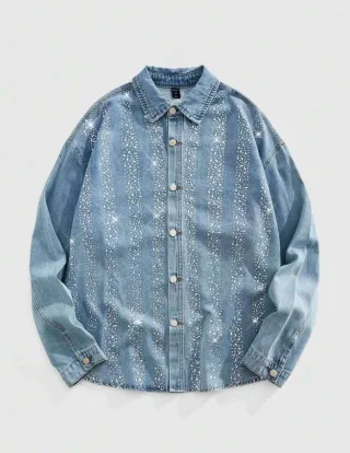 Ảnh 1 của Áo jeans đính đá nam
