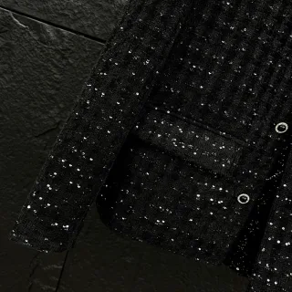 Ảnh 3 của Áo khoác vải tweet đen bling bling