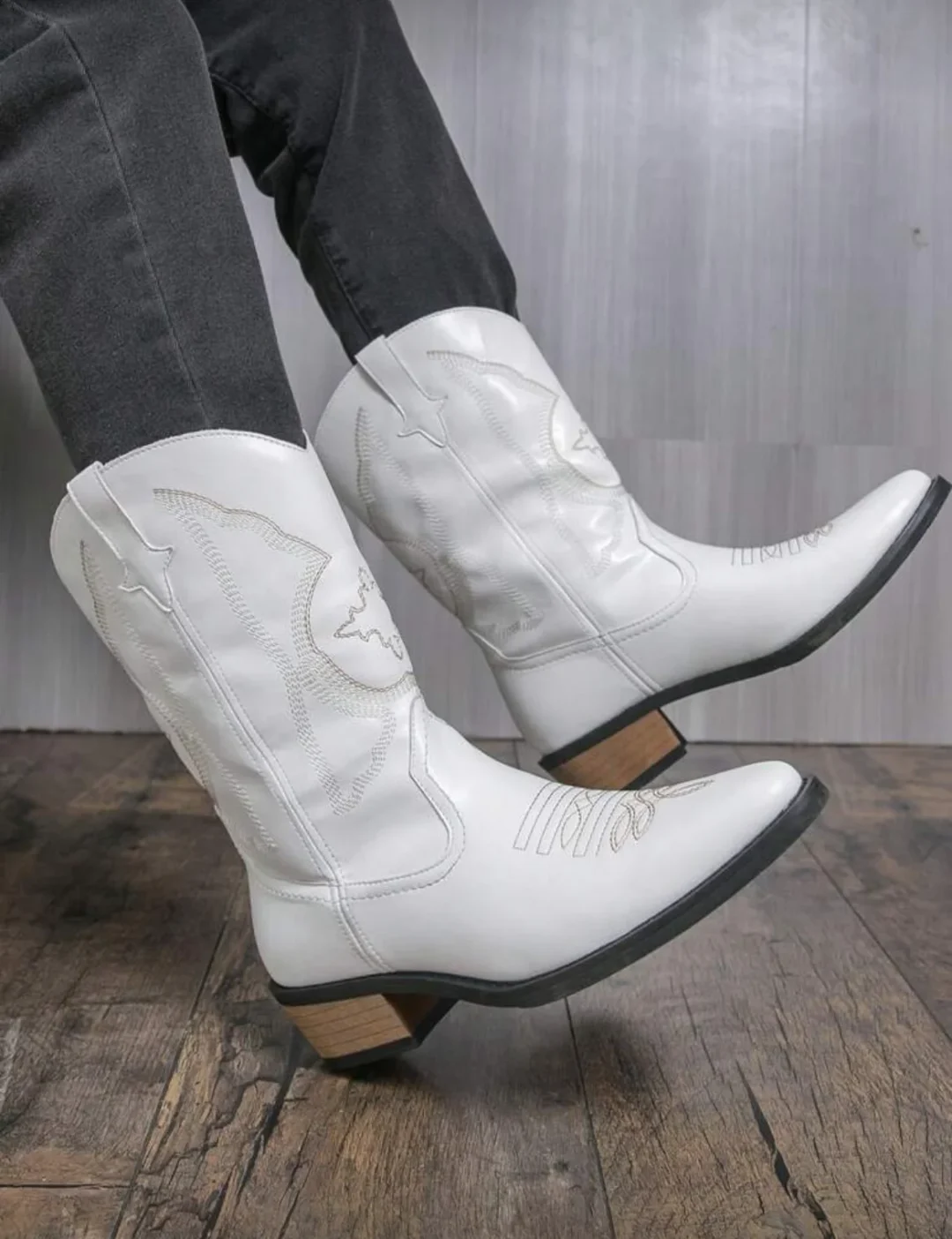 Ảnh 1 của Boots cowboy trắng nam