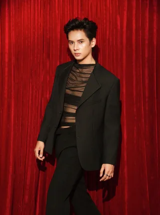 Photo 2 of Set vest đen nam áo lưới