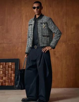 Ảnh 3 của Áo khoác tweed đen nam