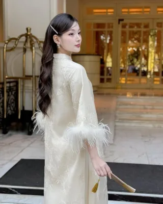 Ảnh 3 của Áo dài voan tơ lông vũ