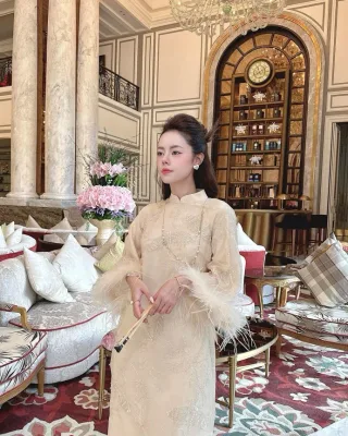 Ảnh 4 của Áo dài voan tơ lông vũ