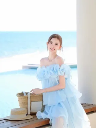 Ảnh 3 của Váy nữ OCEAN SUMMER màu xanh