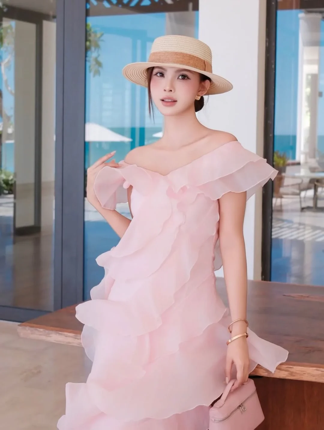 Ảnh 4 của Váy nữ OCEAN SUMMER hồng