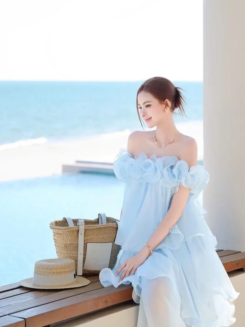 Ảnh 5 của Váy nữ OCEAN SUMMER màu xanh