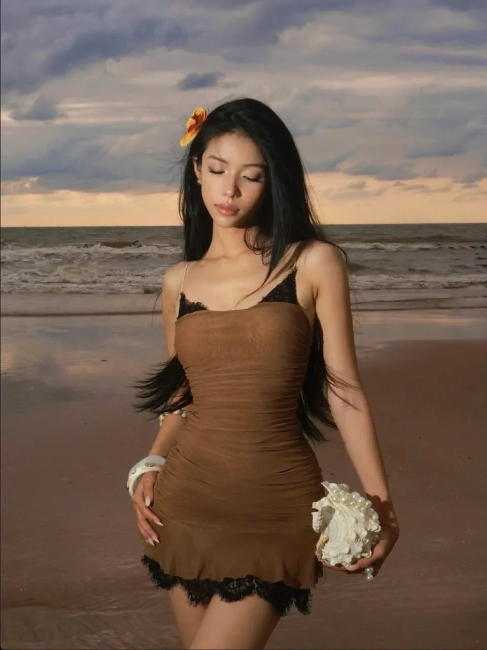 Photo 1 of Váy nữ OCEAN SUMMER nâu