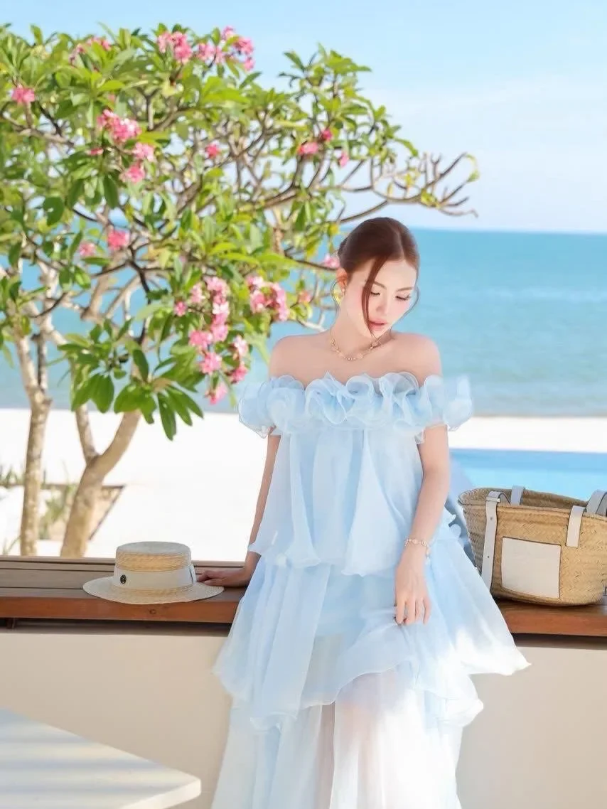 Ảnh 4 của Váy nữ OCEAN SUMMER màu xanh