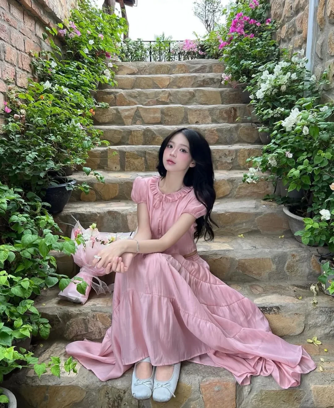 Ảnh 3 của Full set váy hồng OCEAN SUMMER