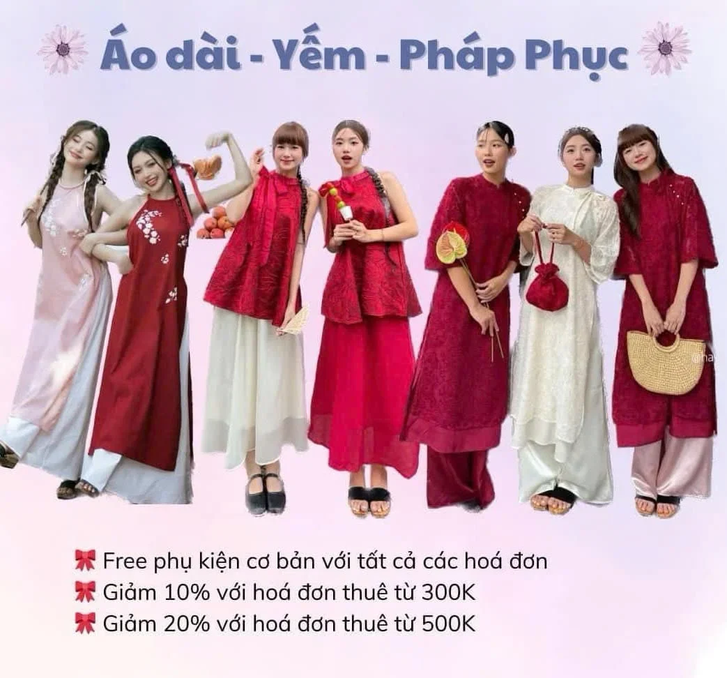 Ảnh 1 của Áo dài lụa thêu hoa truyền thống nữ