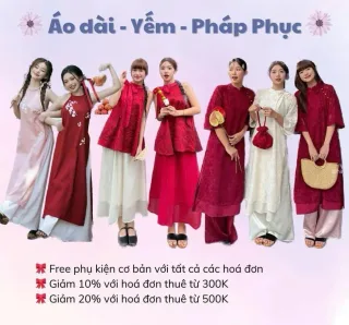 Ảnh 1 của Áo dài lụa thêu hoa truyền thống nữ
