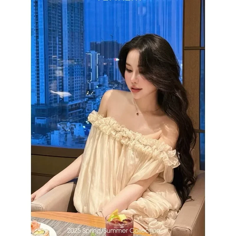 Ảnh 1 của Váy maxi trễ vai kem cho thuê
