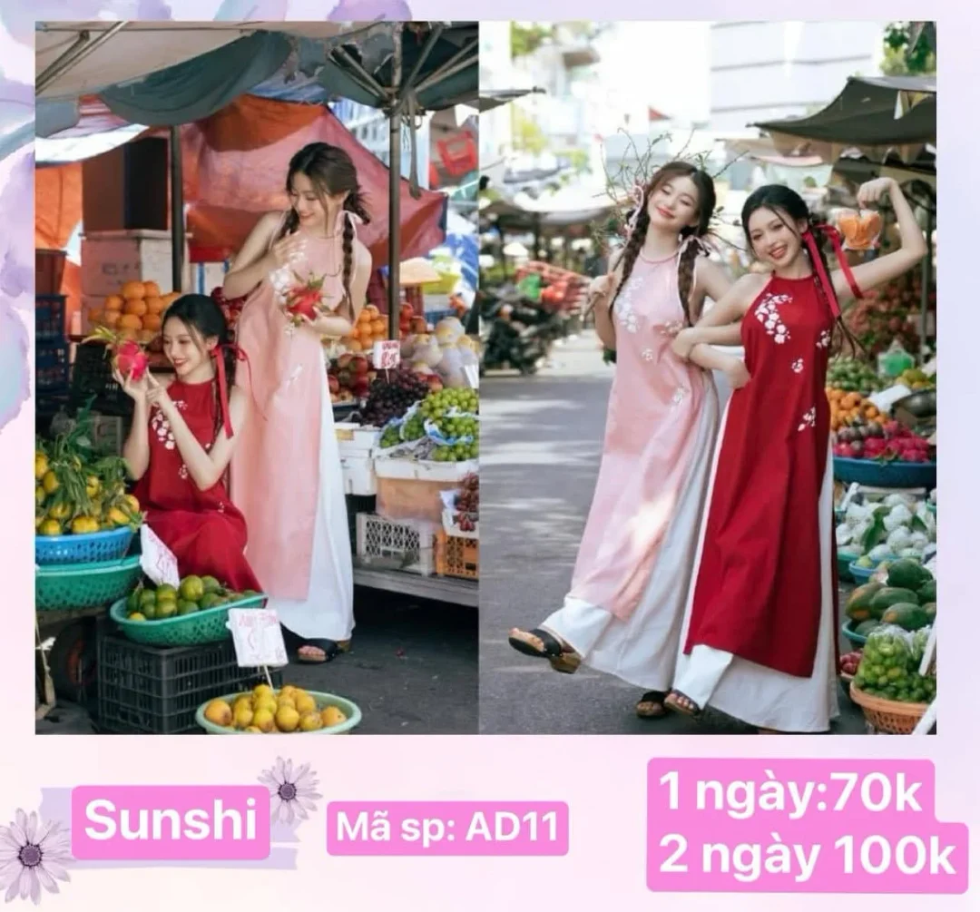 Ảnh 5 của Áo dài lụa thêu hoa truyền thống nữ