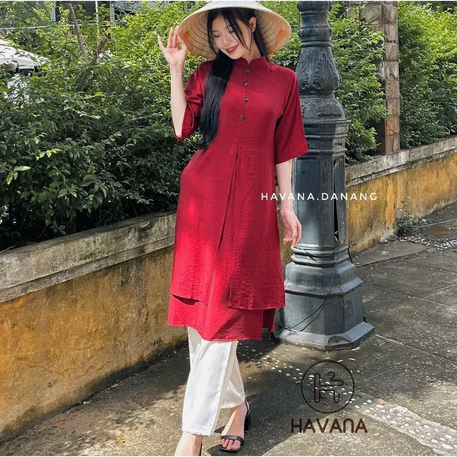 Photo 1 of Áo dài đỏ truyền thống nữ cho thuê