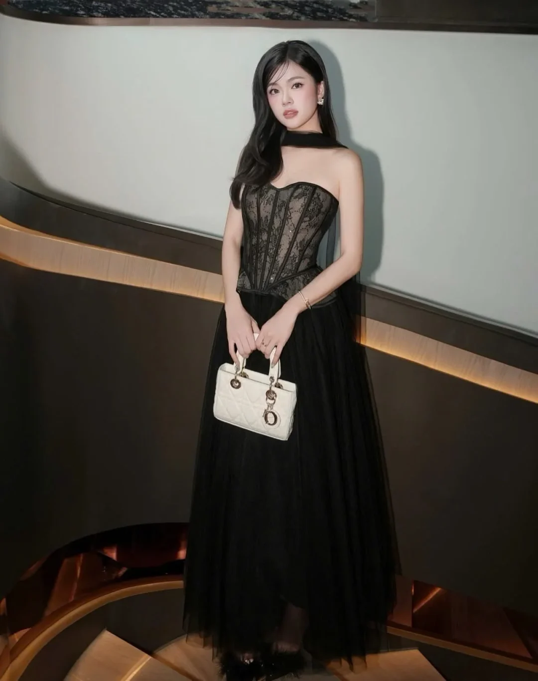 Ảnh 2 của Váy dạ hội corset ren đen nữ