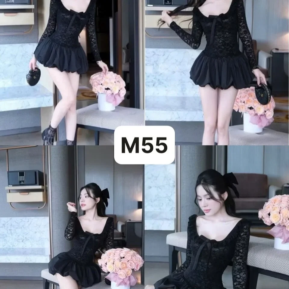 Photo 5 of Đầm ren đen mini nữ hottrend