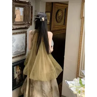 Ảnh 3 của Đầm maxi voan vàng mustard nữ cho thuê