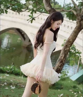Ảnh 2 của Đầm búp bê trắng kem xòe nữ