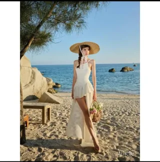 Ảnh 1 của Váy maxi trắng một vai bohemian