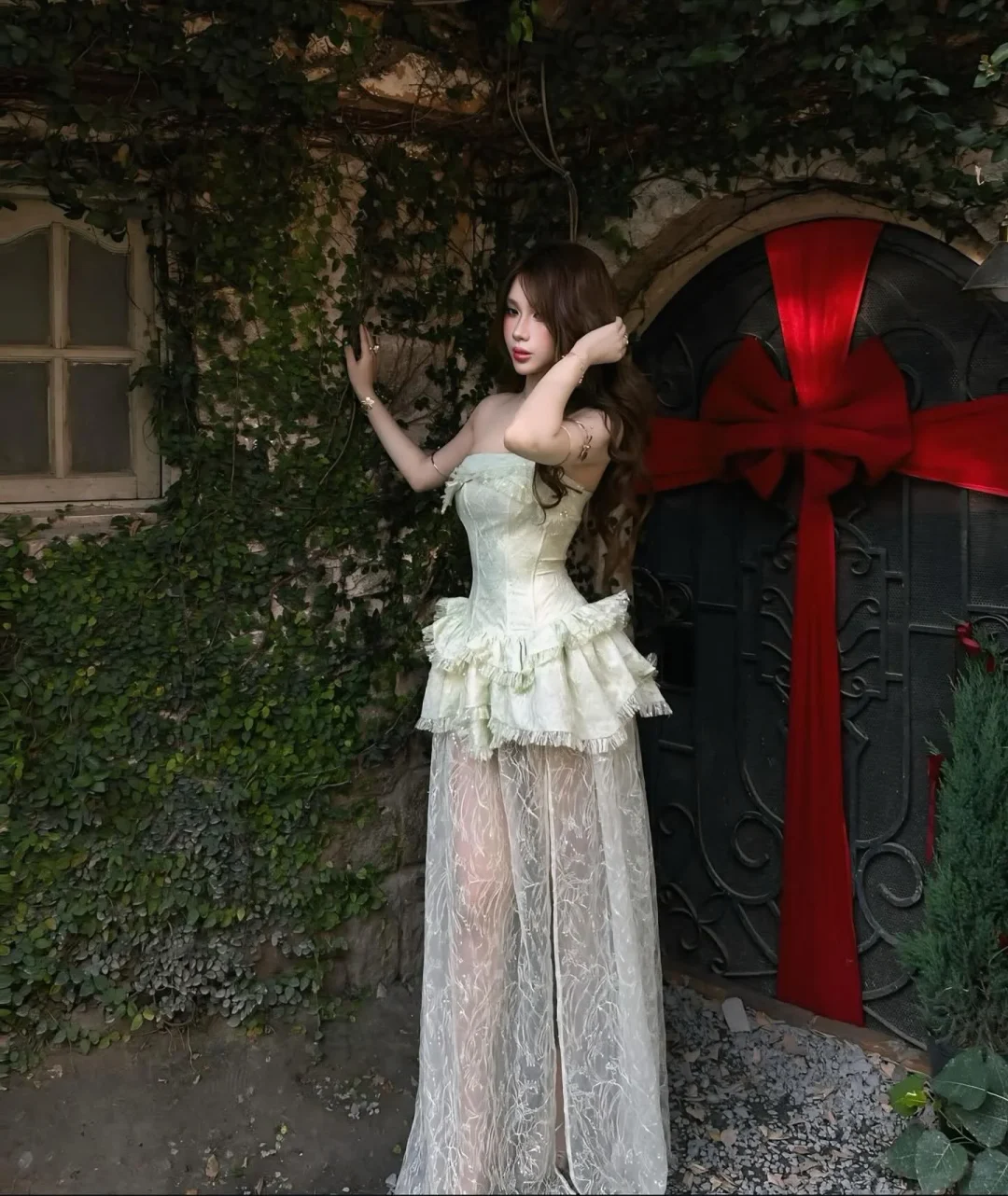Ảnh 1 của Đầm corset peplum xanh mint dạ hội