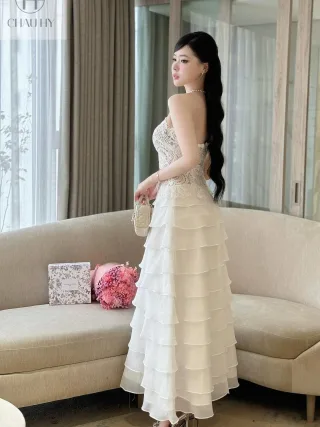 Ảnh 4 của Váy maxi ren trắng nữ chụp ảnh
