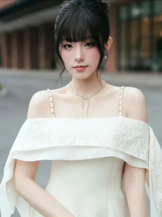 Ảnh 1 của Váy trễ vai ren trắng Zamy nữ