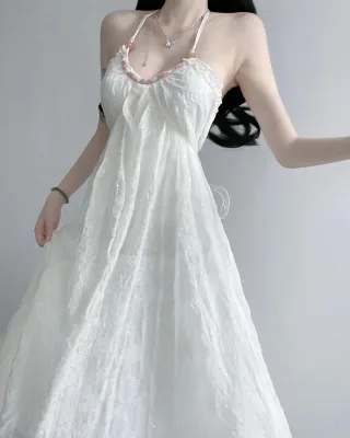 Ảnh 1 của Váy maxi trắng hai dây nữ tính