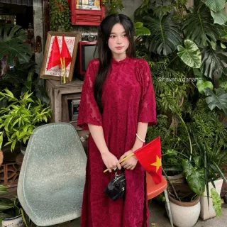 Ảnh 1 của Áo dài ren đỏ Yên Phượng nữ